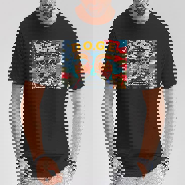 政府効率省 イーロン・マスク・ドナルド・トランプ Tシャツ 面白い贈り物