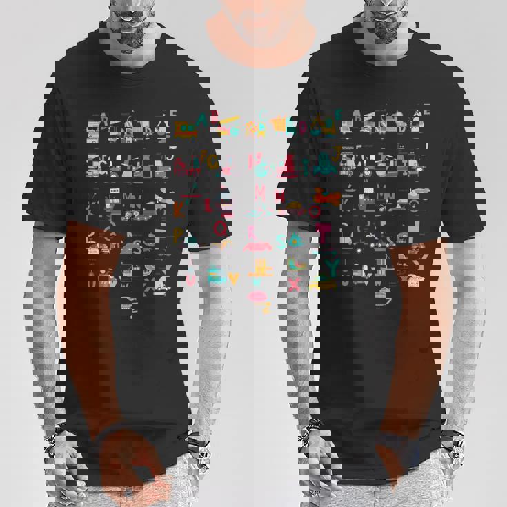 救急車掘削機ヘリコプタートラック車両abc幼児 Tシャツ 面白い贈り物