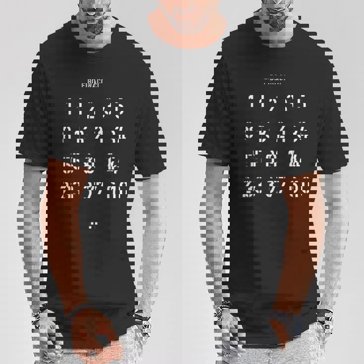 数字デザイン フィボナッチのエピソード Tシャツ 面白い贈り物