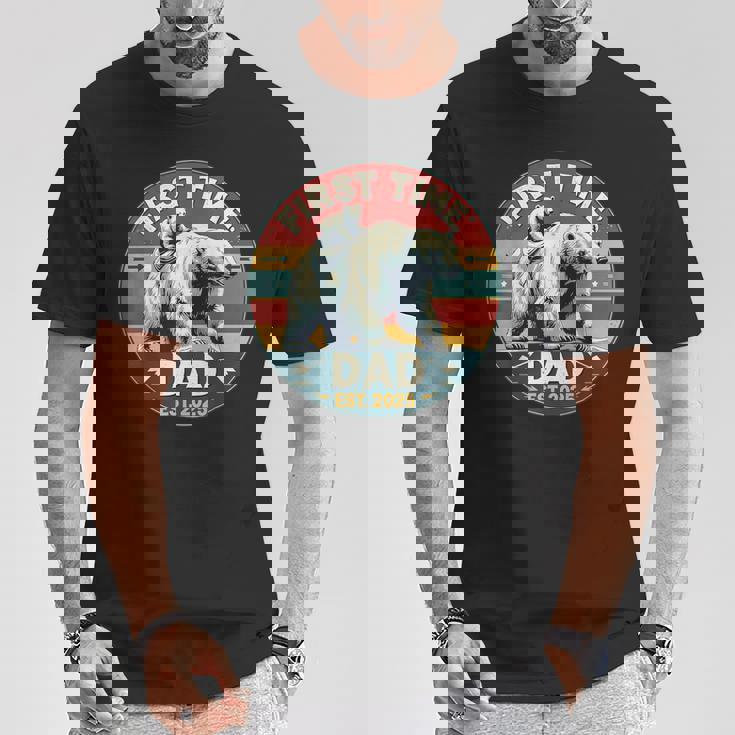 新しいお父さんと赤ちゃん熊の初めての父の日エスト2025 Tシャツ 面白い贈り物