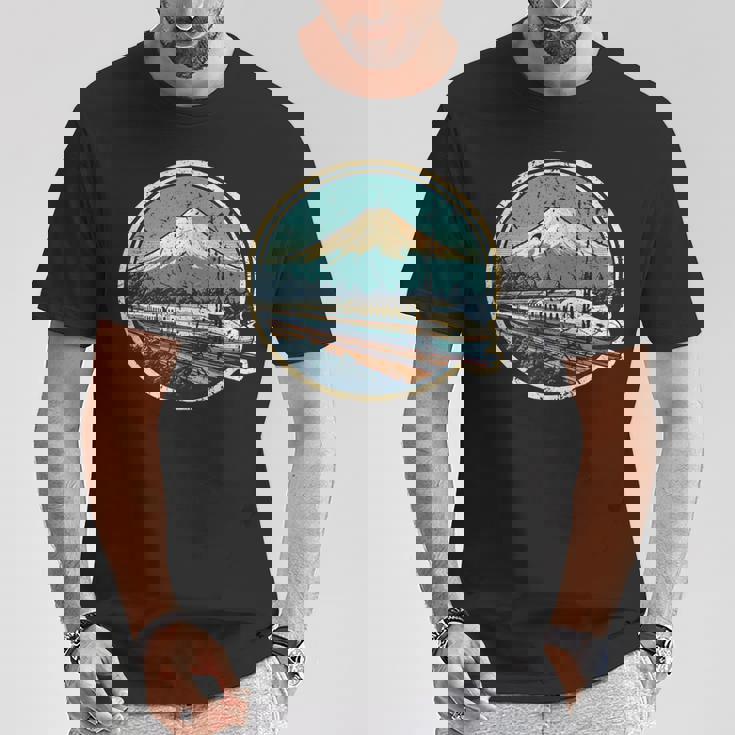 新幹線 富士山 日本土産 新幹線 Tシャツ 面白い贈り物