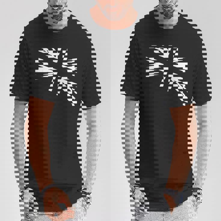 旗愛好家のためのユニオンジャックのホワイトデザイン。 Tシャツ 面白い贈り物