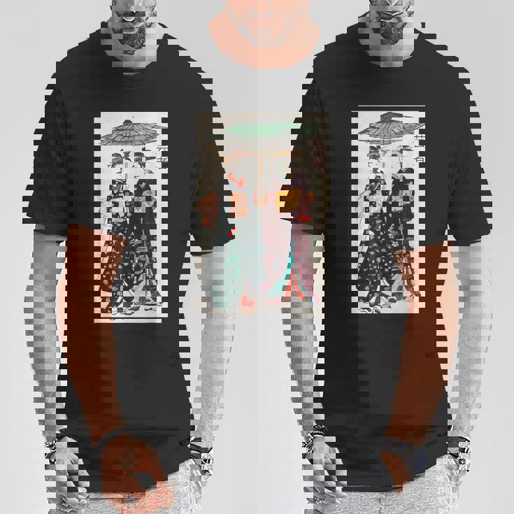 日本の伝統芸者 絵画 アート 水彩 お土産 Tシャツ 面白い贈り物