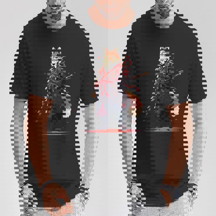 日本の柴犬浮世絵 アニメ 刀 おもしろい 日本の芸術 Tシャツ 面白い贈り物