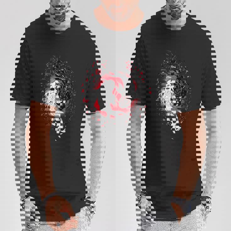 日本の陰陽鯉のアート。 Tシャツ 面白い贈り物