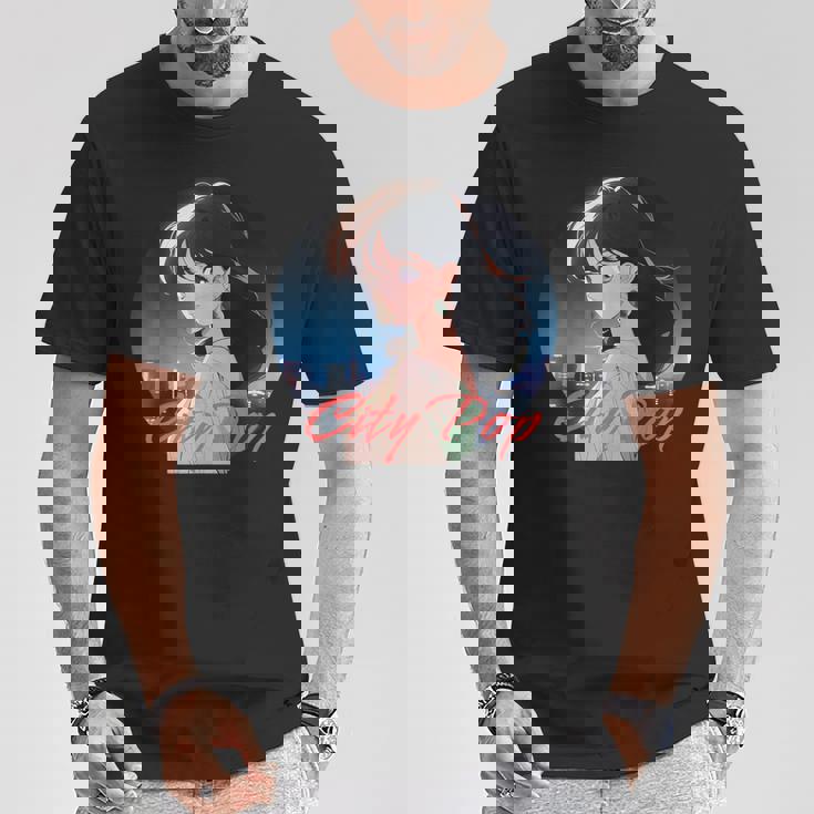 日本アニメ風 シティポップガール Tシャツ 面白い贈り物