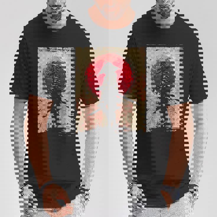 日本アート サムライ ビンテージ ファイター レトロデザイン Tシャツ 面白い贈り物