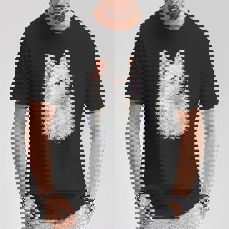 日本スピッツ 犬 グラフィック ペット イラスト 日本スピッツ Tシャツ 面白い贈り物