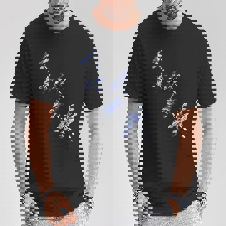 日本美絞り絞り染めトンボ Tシャツ 面白い贈り物