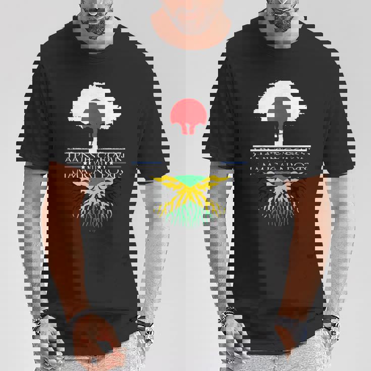 日本育ちのジャマイカ人のルーツ 日本ジャマイカ家系図 Tシャツ 面白い贈り物