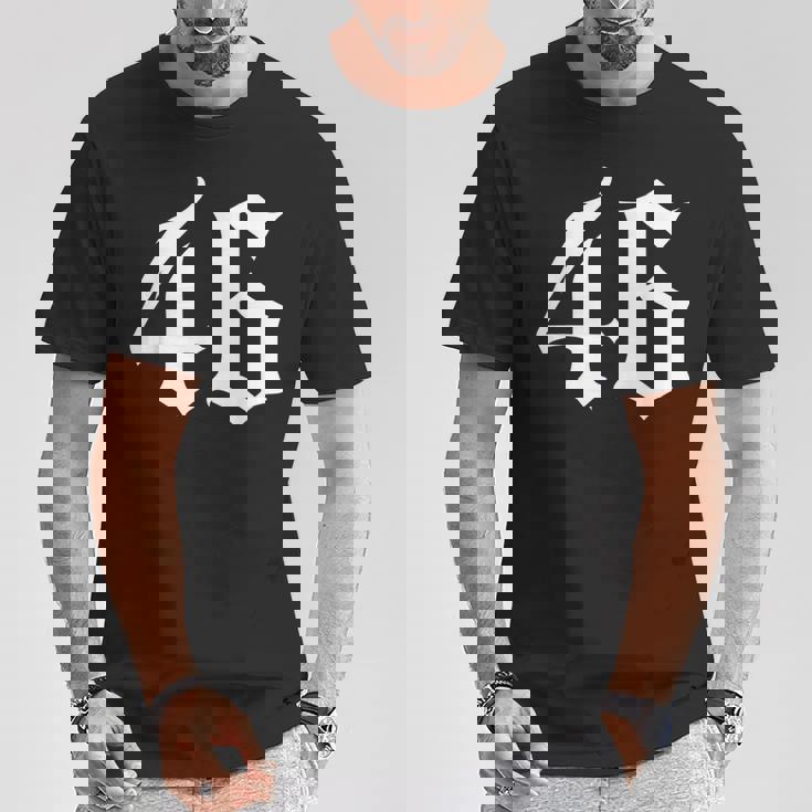 旧英数字 46 46 Tシャツ 面白い贈り物