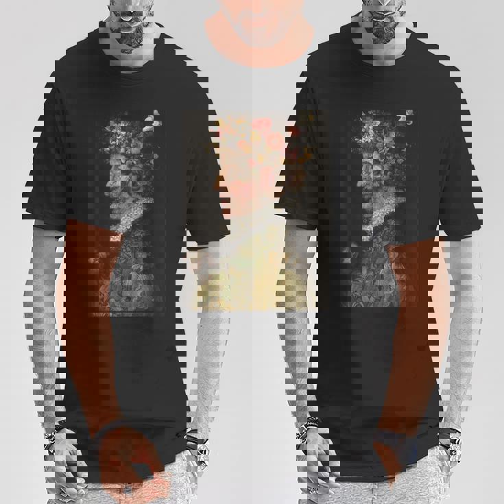 春のジュゼッペアルチンボルド絵画 Tシャツ 面白い贈り物