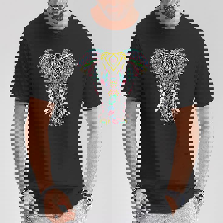 曼荼羅 ガネーシャ アフリカン 象 Tシャツ 面白い贈り物