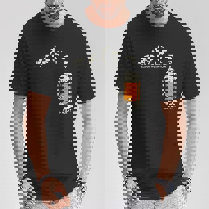 月曜日から金曜日のビールのおかしい仕事の週の飲むチームのギフトへの月曜日 Tシャツ 面白い贈り物