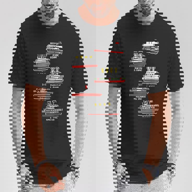 有名なクルーズ船 Rms タイタニック ブリタニック ポセイドン カルパチア Tシャツ 面白い贈り物