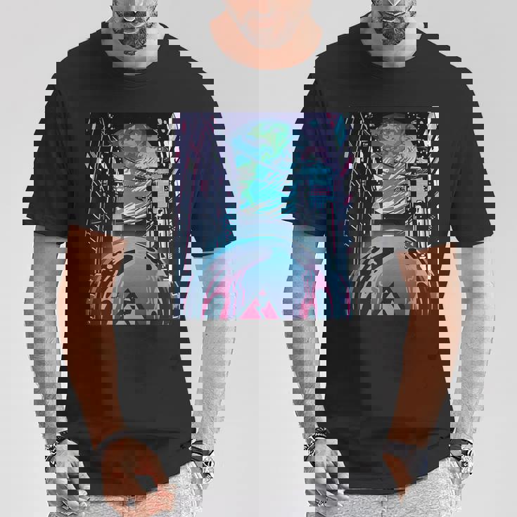 未来都市美学宇宙ハイテクホーム Tシャツ 面白い贈り物