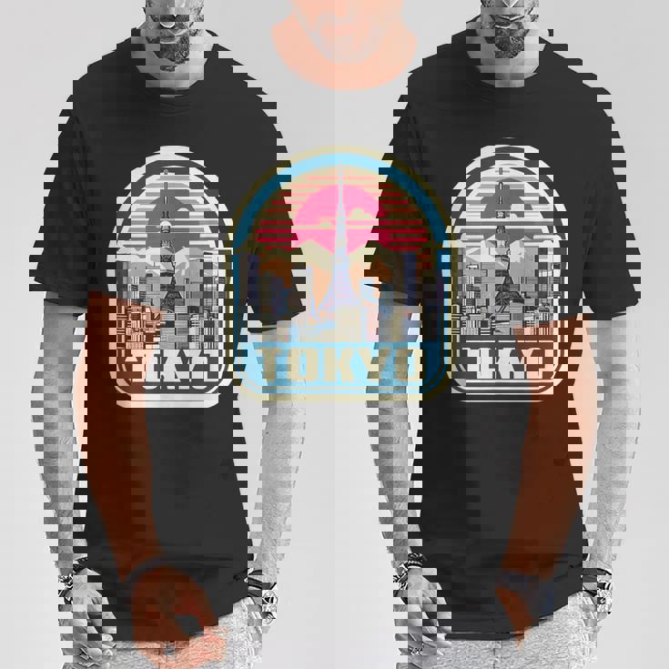 東京シティスカイライン ヴィンテージ 日本土産 レトロカラー Tシャツ 面白い贈り物