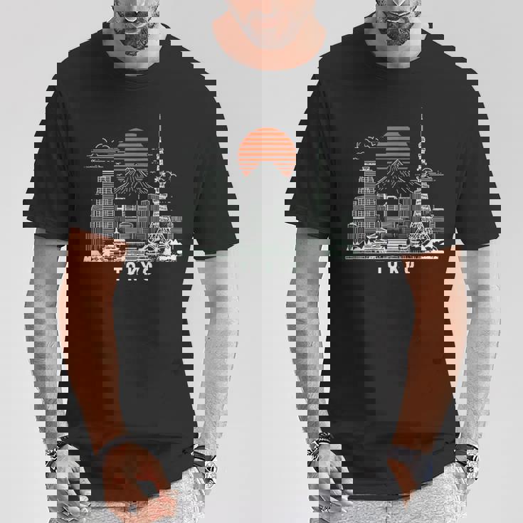 東京スカイライン 日本 富士山 ランドマーク 東京タワー お土産 Tシャツ 面白い贈り物