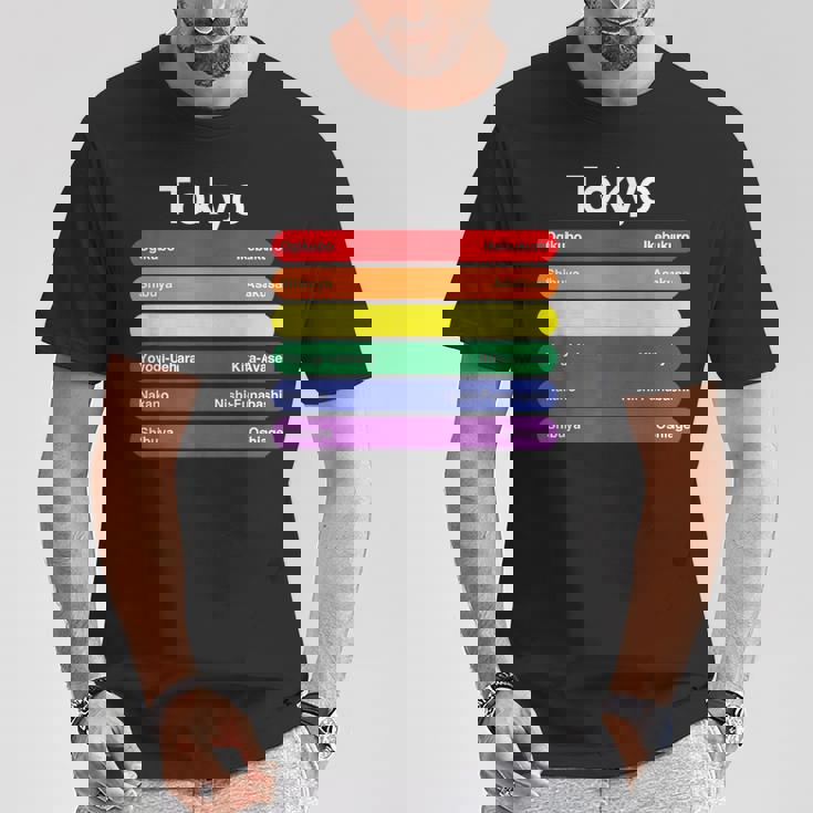 東京プライド レインボーフラッグ カラー メトロ鉄道 Lgbtq Tシャツ 面白い贈り物