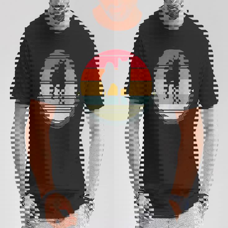 柴犬 シルエット レトロ ヴィンテージ 犬 オーナー レディース メンズ Tシャツ 面白い贈り物