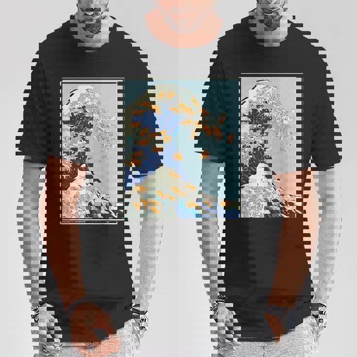 柴犬 大波 日本 神奈川 北斎 犬 動物 Tシャツ 面白い贈り物