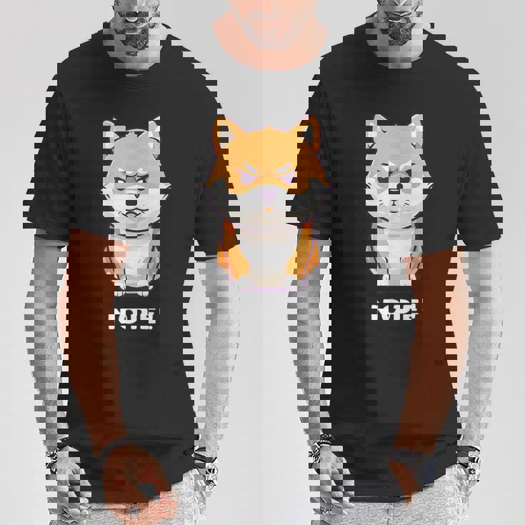 柴犬 犬 赤柴 怒柴 拒否柴 嫌です 怒った犬 かわいい おもしろ Tシャツ 面白い贈り物