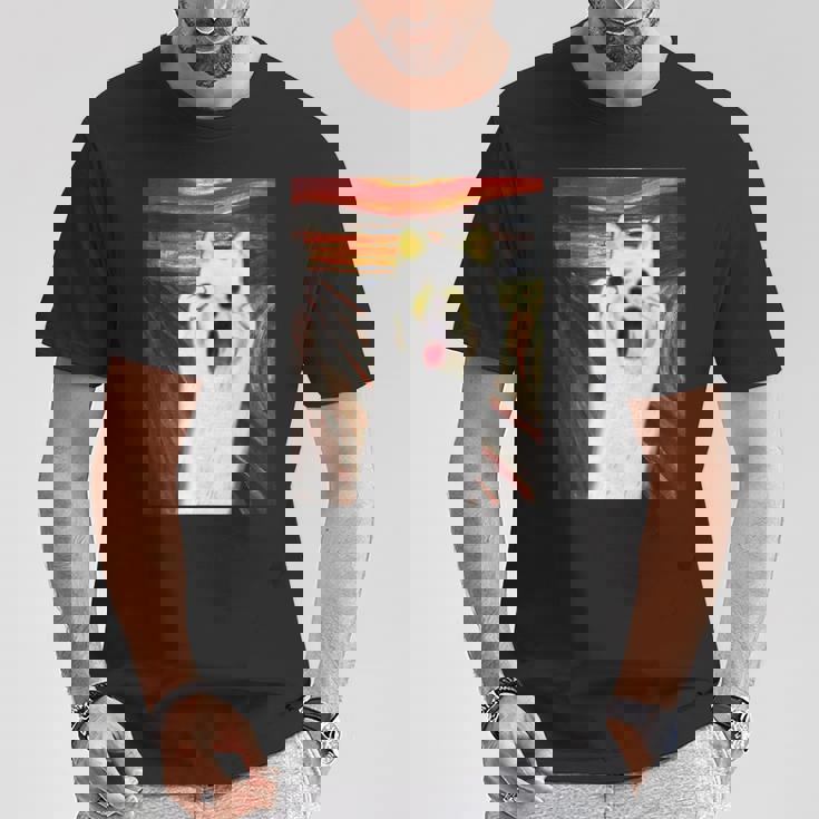 柴犬 面白いtシャツ 犬 ムンクの叫び かわいい メンズ 子供 おもしろ 服 グッズ ネタ わんこ イヌ Tシャツ 面白い贈り物