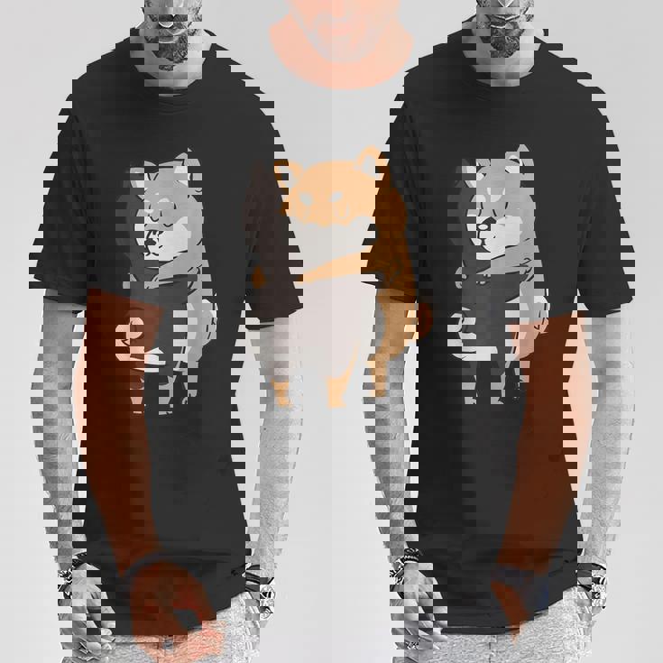 柴犬ハグ Tシャツ 面白い贈り物