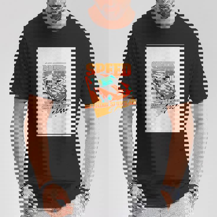 楽しいクールなレーシングカーイラスト Tシャツ 面白い贈り物