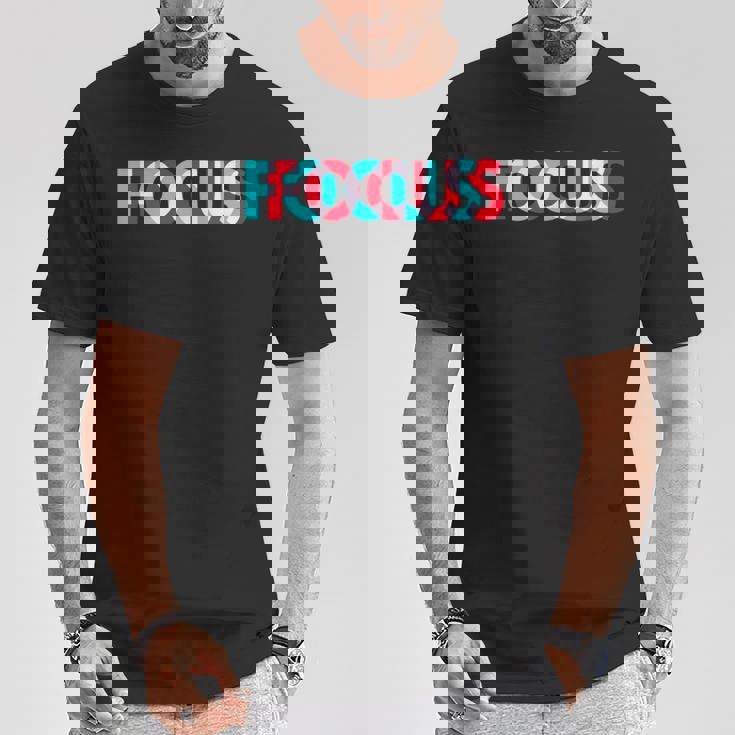 楽しいフォーカスデザイン 錯覚トリッピー Tシャツ 面白い贈り物