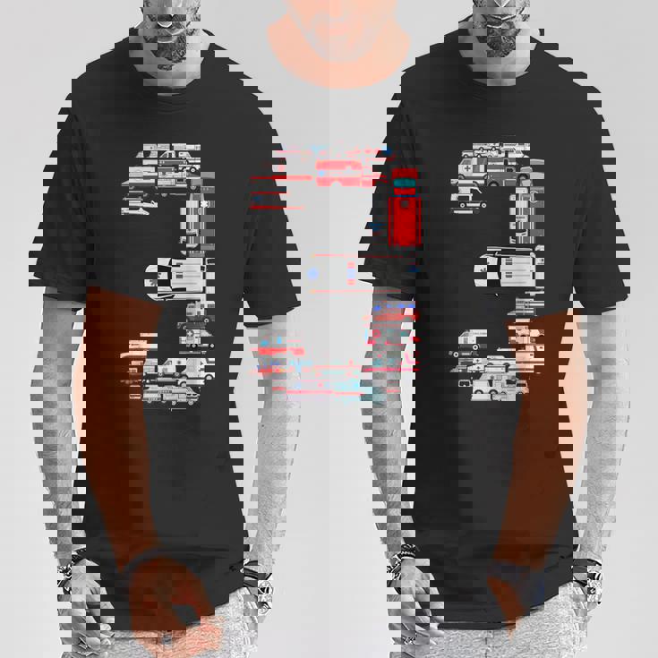 楽しい救急車 3歳の誕生日パーティー 男の子 3歳服 Tシャツ 面白い贈り物