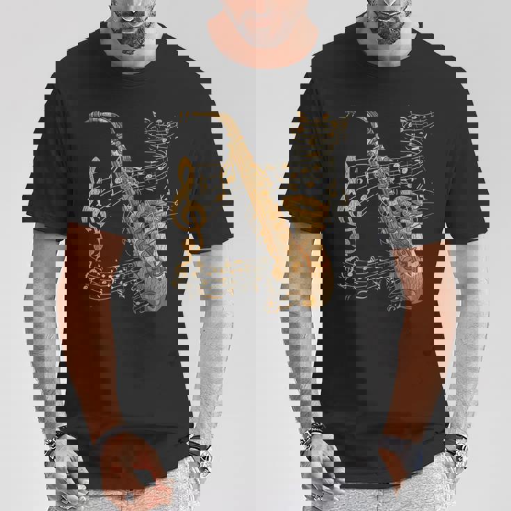 楽器 ト音記号 サックス奏者 音楽サックス Tシャツ 面白い贈り物