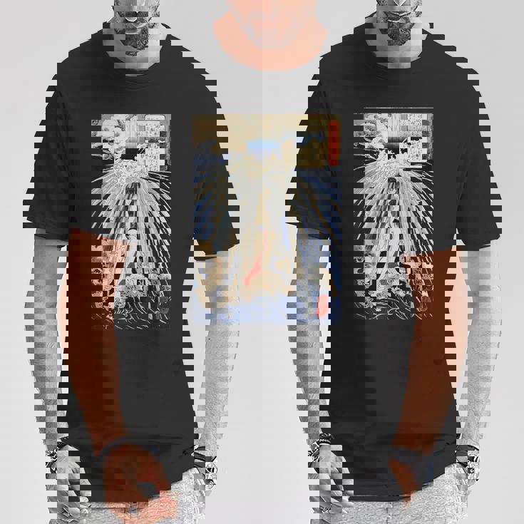 歌川国芳作 塔ノ沢の滝の下の初花 Tシャツ 面白い贈り物