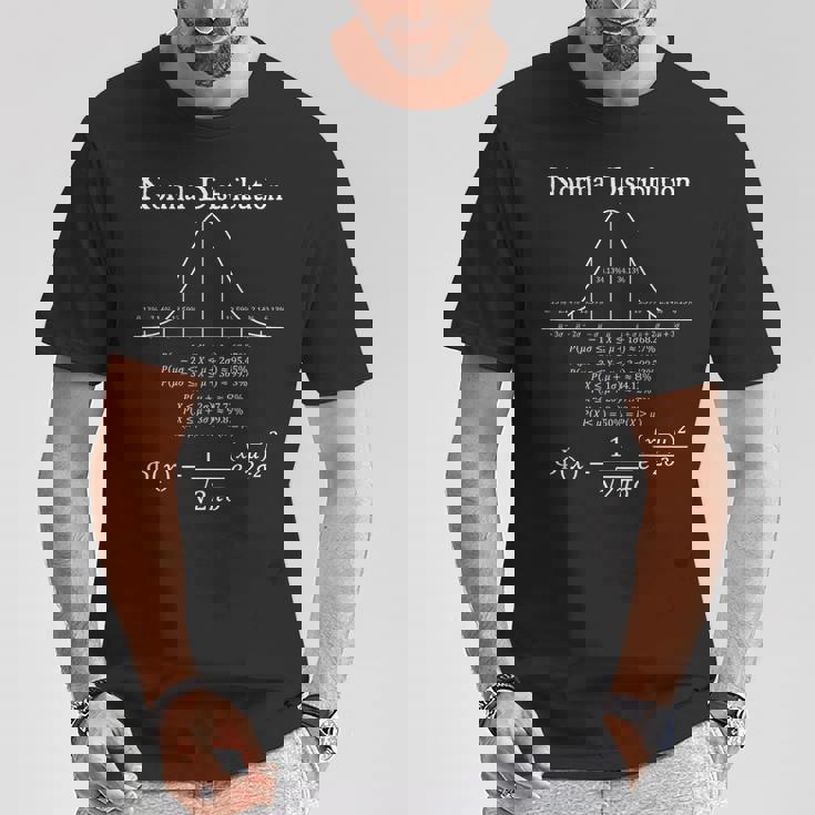 正常分布方程式グラフ統計数学教師 Tシャツ 面白い贈り物