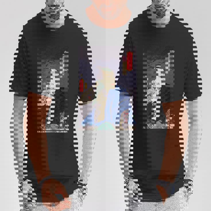 武士 歌舞伎 ヴィンテージ 日本の浮世絵 木版画 Tシャツ 面白い贈り物