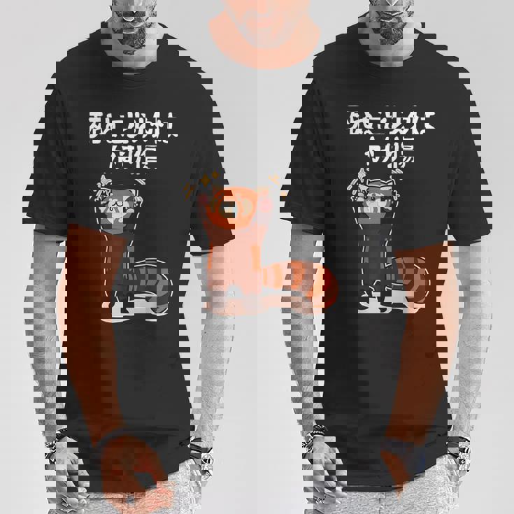 死ぬこと以外はかすり傷 レッサーパンダ 面白い 文字入り メンズ おもしろ 服 オリジナル おもしろグッズ 文字 Tシャツ 面白い贈り物