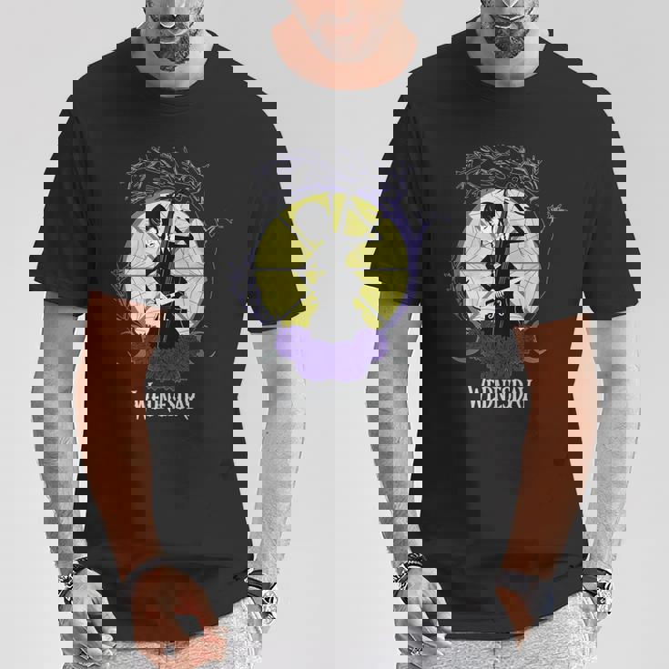 水曜シリーズ 水曜 ガラス窓付きチェロ演奏 Tシャツ 面白い贈り物