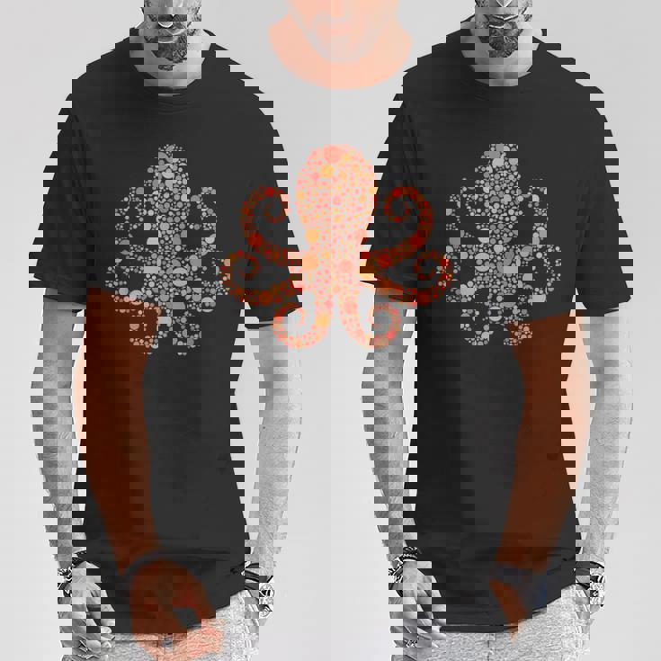 水玉タコtシャツ 楽しいオレンジ国際ドットデー Tシャツ 面白い贈り物