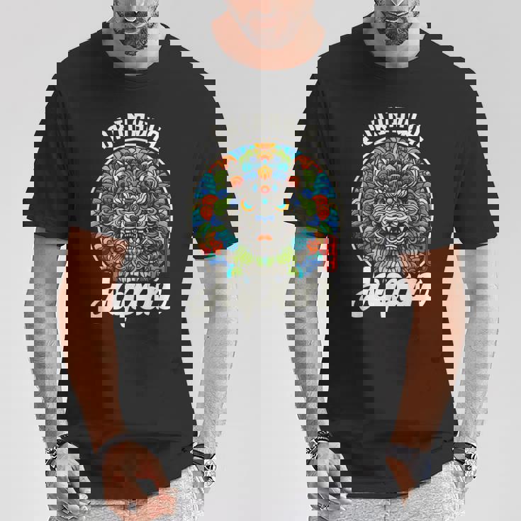 沖縄ジャパン シーサー ライオンガーディアン 和 カタカナ お土産 Tシャツ 面白い贈り物