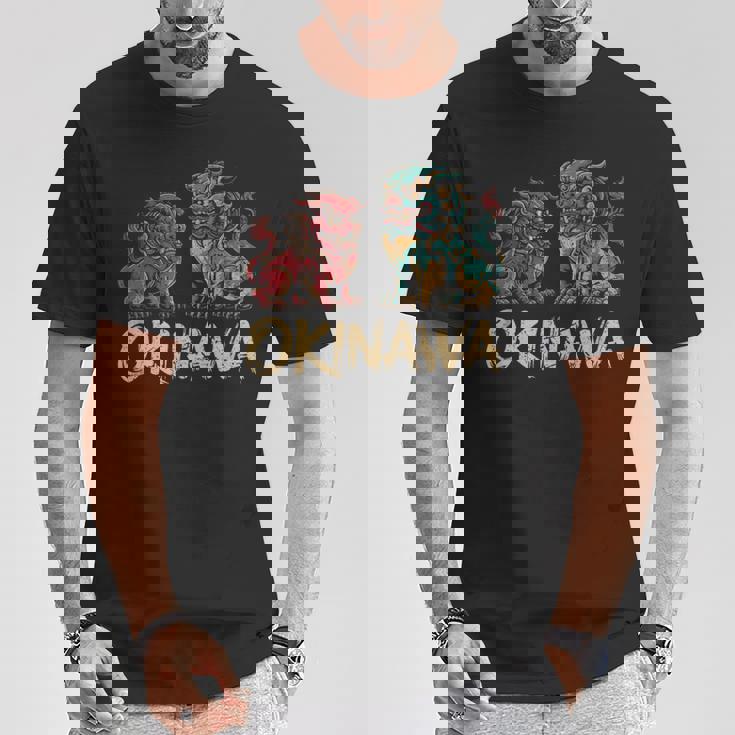 沖縄ジャパン シーサーガーディアンライオンズ 沖縄 日本土産 Tシャツ 面白い贈り物