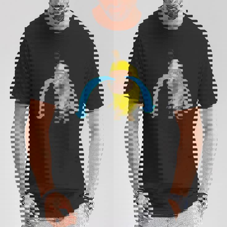 泣いているバナナ猫 Tシャツ 面白い贈り物