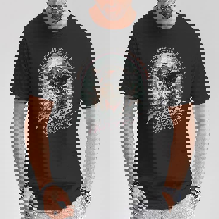 海賊ウィスカーおかしな海賊猫と帆走猫 Tシャツ 面白い贈り物