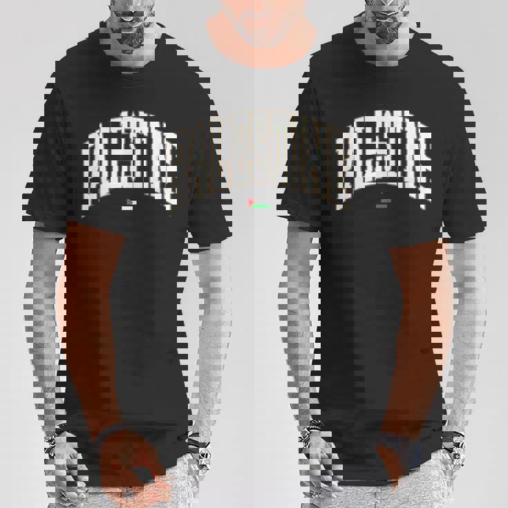 無料のパレスチナ大学代表チームフォント パレスチナの国旗を保存 Tシャツ 面白い贈り物