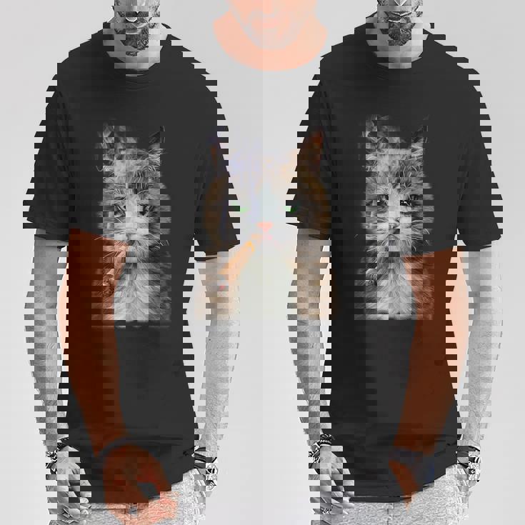 煙草を吸うネコ 猫 たばこ ねこ Tシャツ 面白い贈り物