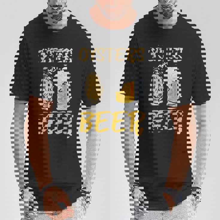 牡蠣とビール Tシャツ 面白い贈り物