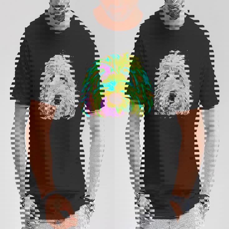 犬 カラフル ラブラドゥードル Tシャツ 面白い贈り物