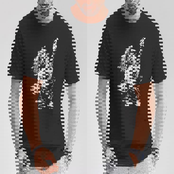 犬 ギタリスト ギター シーズー Dad Mom Tシャツ 面白い贈り物