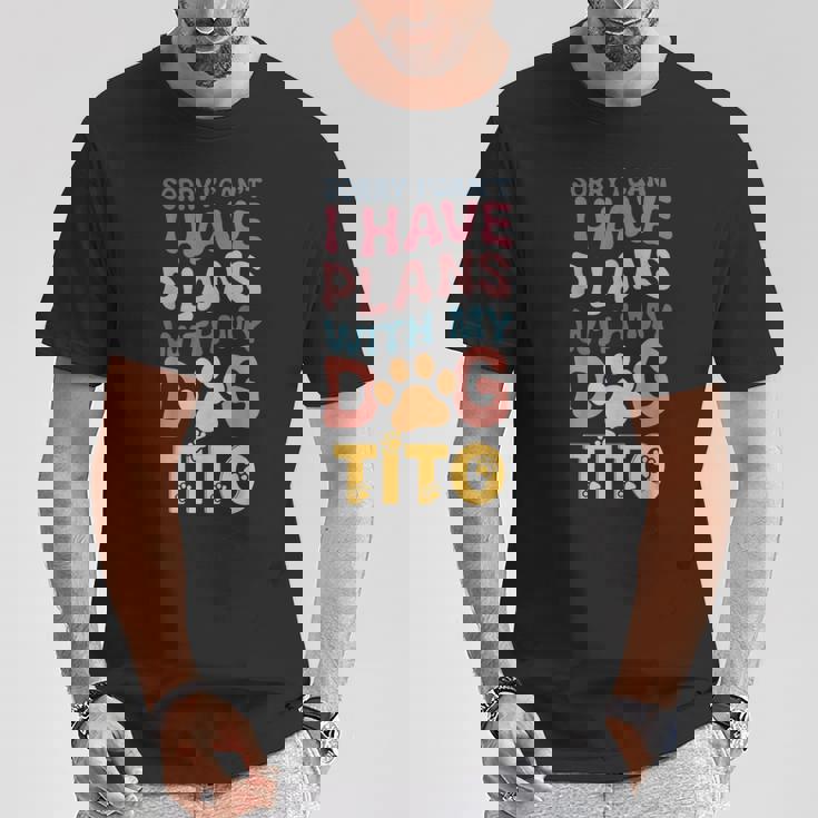犬名 Tito パーソナライズギフト ビジーウィズ マイドッグ Tito Tシャツ 面白い贈り物
