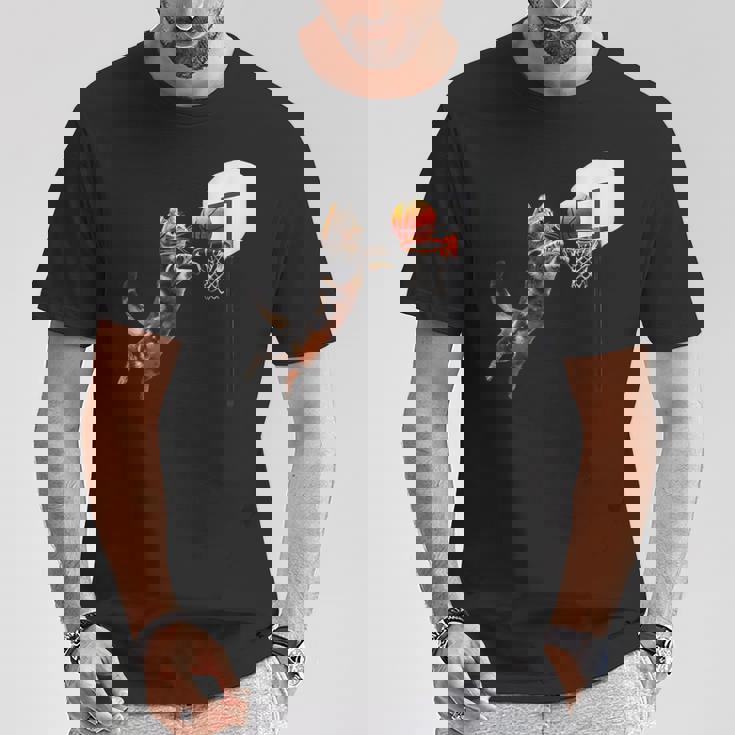 猫 ネコ バスケ 面白いtシャツ 文字入り メンズ おもしろ 面白い 服 おもしろグッズ ネタ 浮世絵 Tシャツ 面白い贈り物