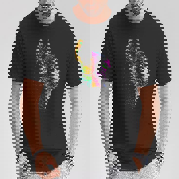 猫 動物 グラフィック アートワーク 猫 Tシャツ 面白い贈り物